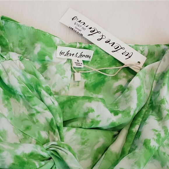 For Love And Lemons Devon Green Tie Dye Twisted Mini Skirt Size Small NWT - Picture 9 of 9